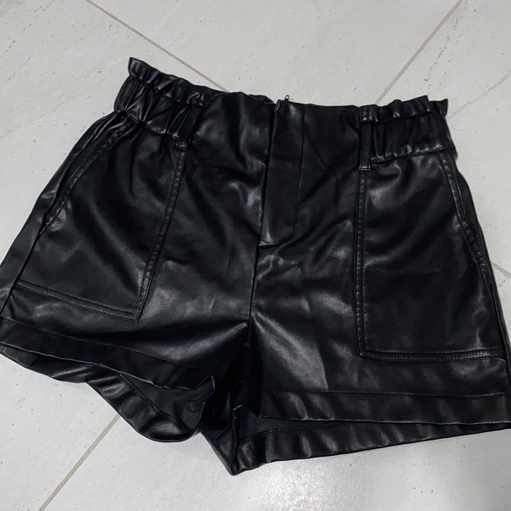 leather shorts